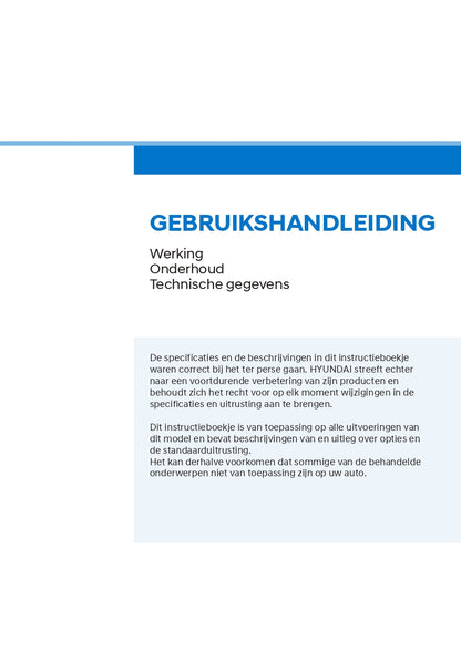 2022 Hyundai Tucson Hybrid/Tucson Plug-in Hybrid Owner's Manual | Dutch