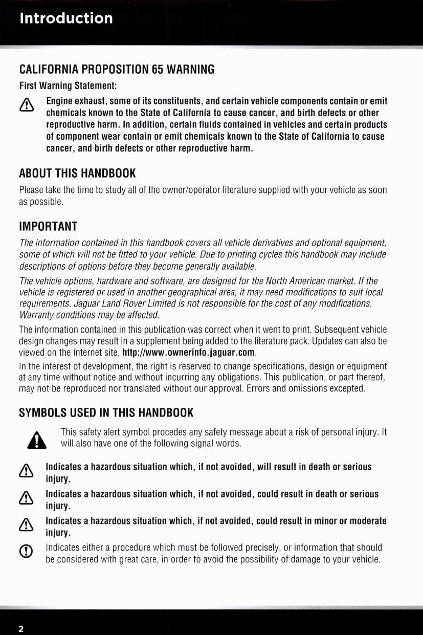 2016 Jaguar XJ Owner's Manual | English