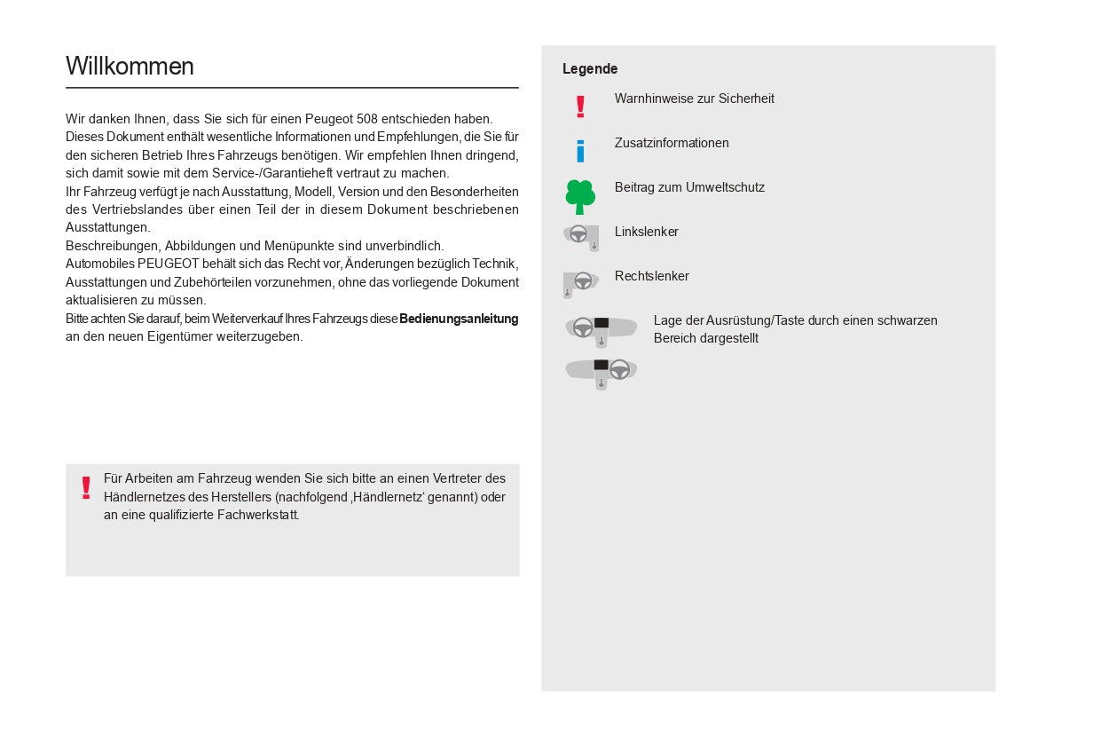 2023-2024 Peugeot 508/508SW Owner's Manual | German