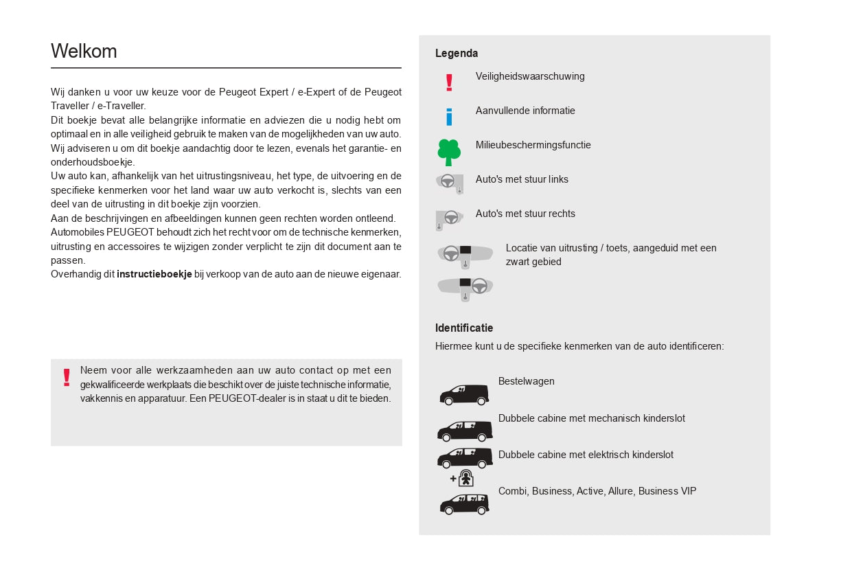 2024 Peugeot Expert/e-Expert/Traveller/e-Traveller Gebruikershandleiding | Nederlands