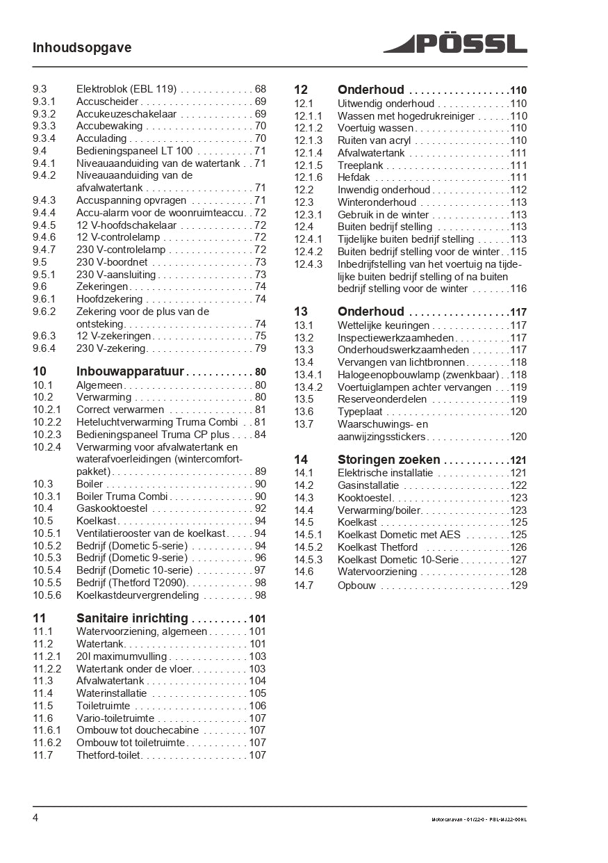 2019-2022 Pössl 2WIN Plus Bedienungsanleitung | Niederländisch