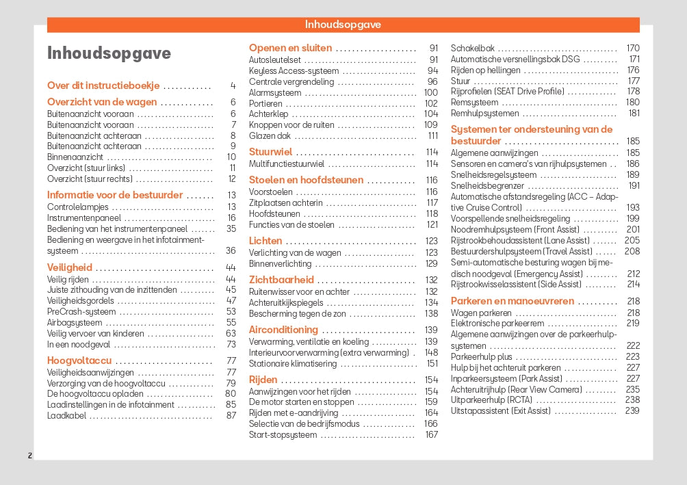 2023 Seat Leon/Leon Sportstourer Owner's Manual | Dutch