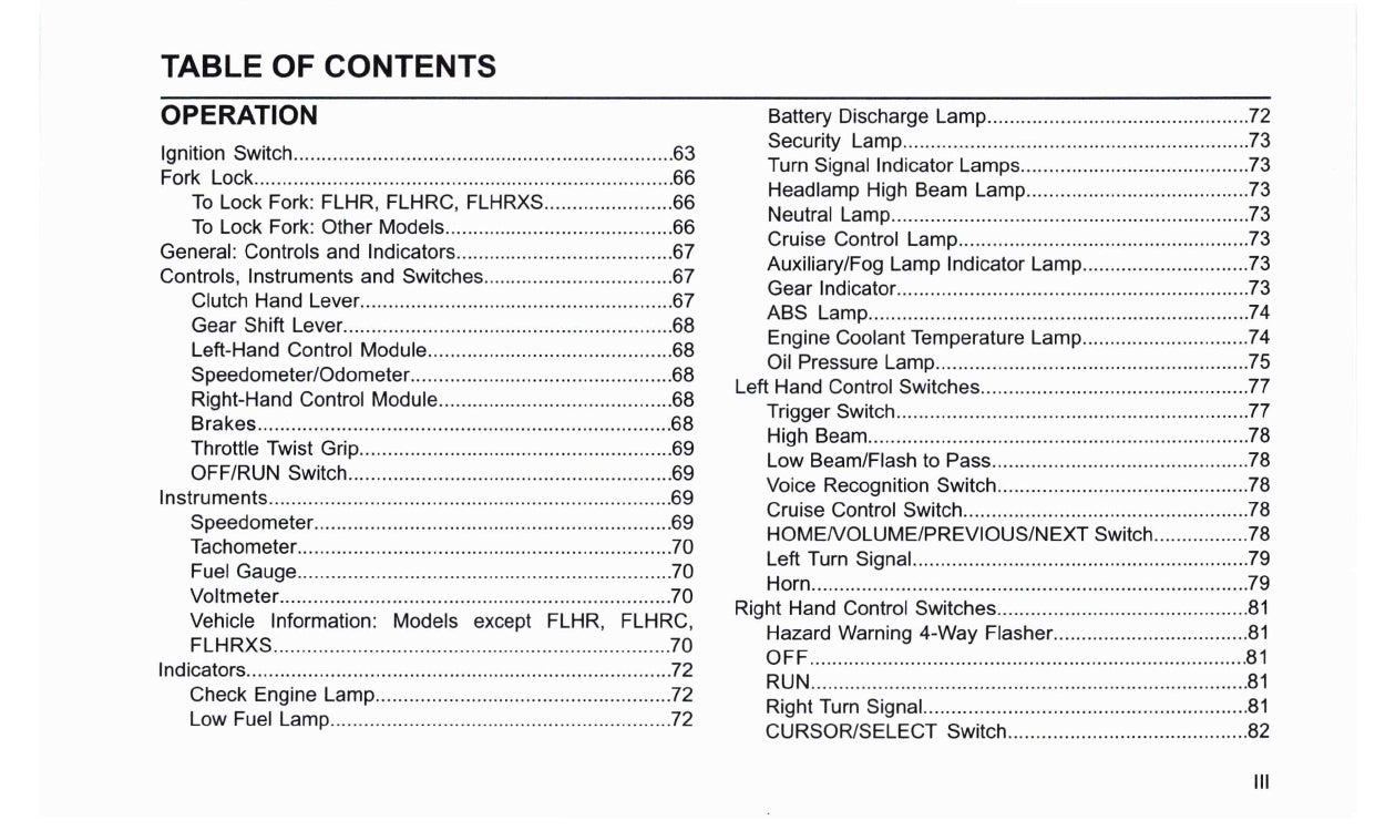 2019 Harley Davidson Touring Owner's Manual | English