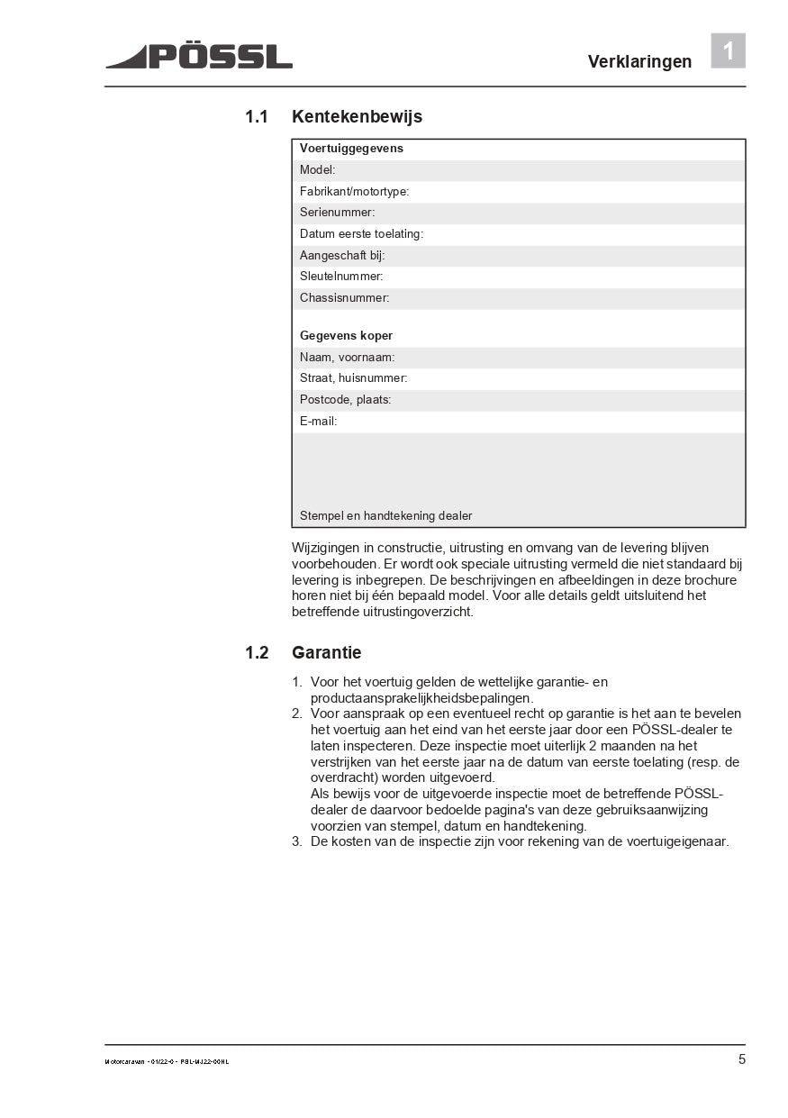 2019-2022 Pössl 2WIN Plus Bedienungsanleitung | Niederländisch