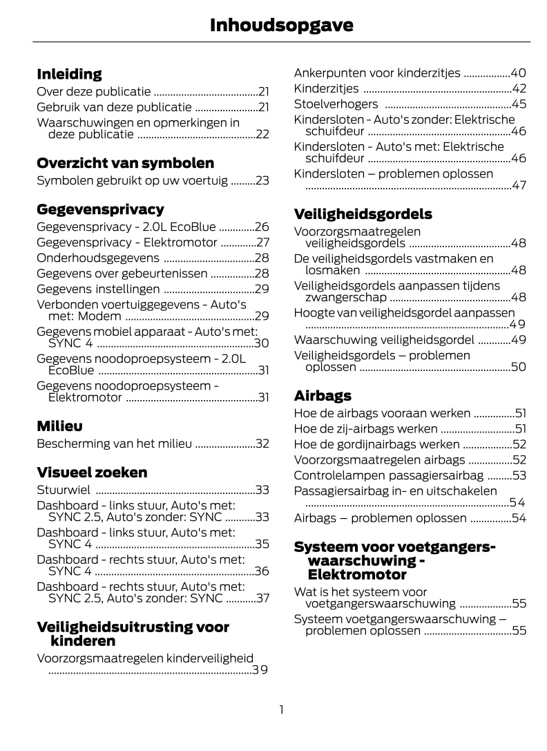 2022-2024 Ford Transit Gebruikershandleiding | Nederlands