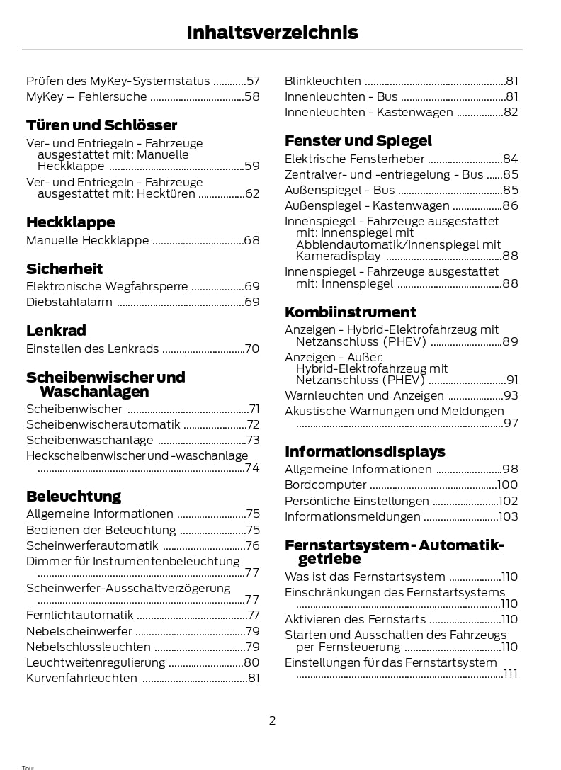 2021-2023 Ford Transit Custom Gebruikershandleiding | Duits