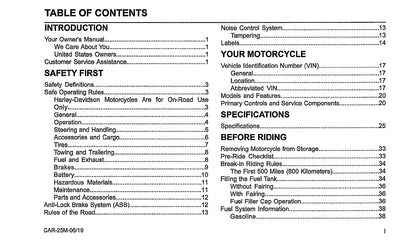 2020 Harley-Davidson Touring Owner's Manual | English