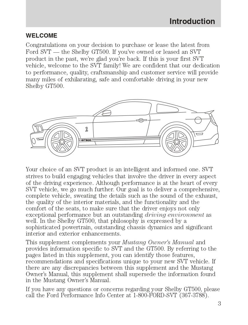 2011 Ford Shelby GT500 Gebruikershandleiding | Engels