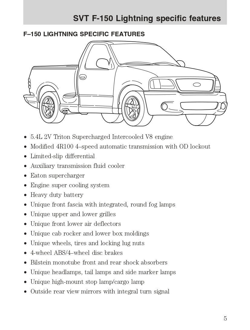 2004 Ford SVT F-150 Aanvullende Handleiding | Engels