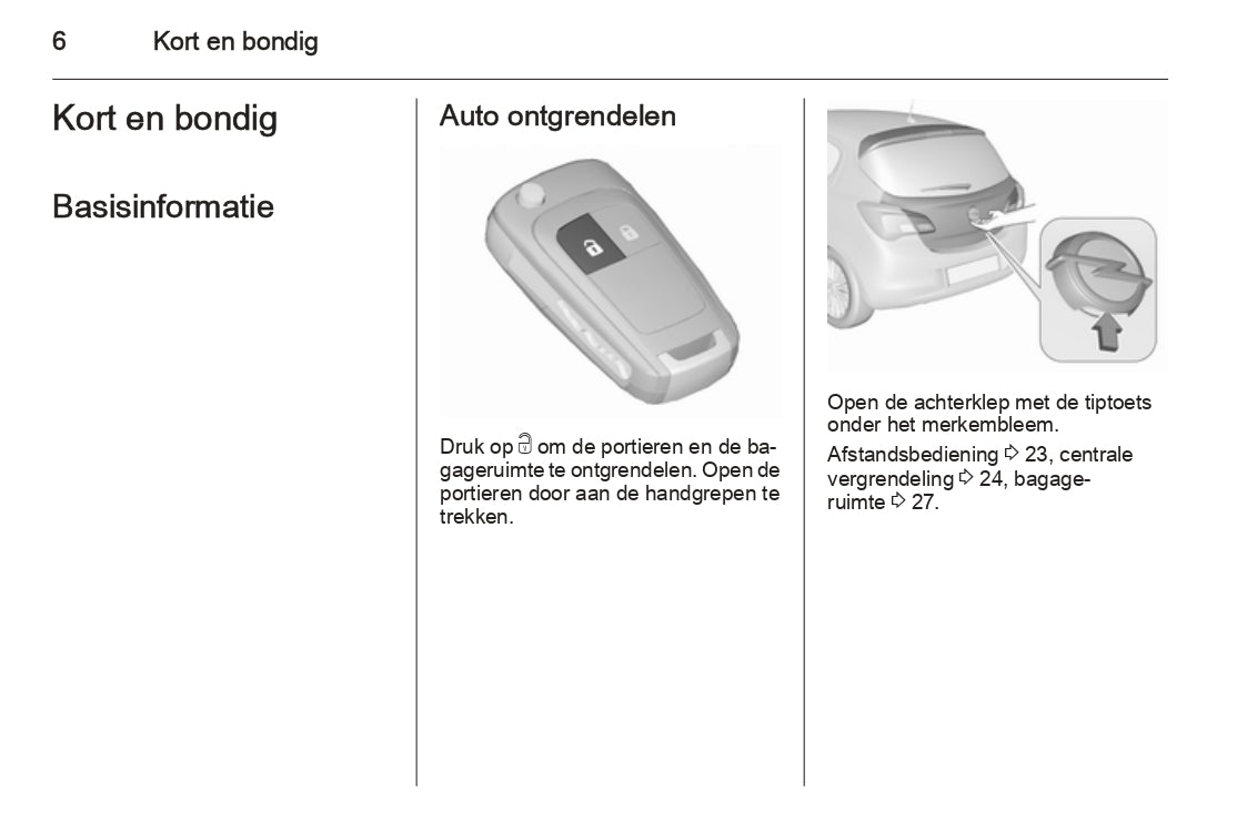 2015 Opel Corsa Owner's Manual | Dutch