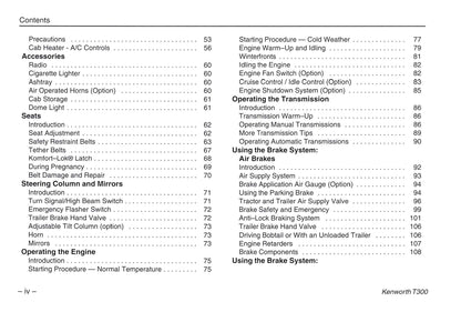 2005 Kenworth T300 Owner's Manual | English