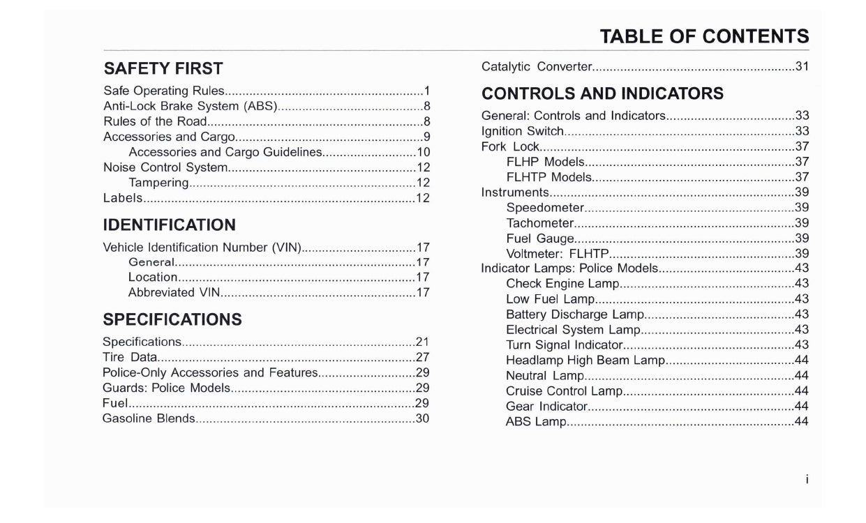 2014 Harley-Davidson Police Models Owner's Manual | English