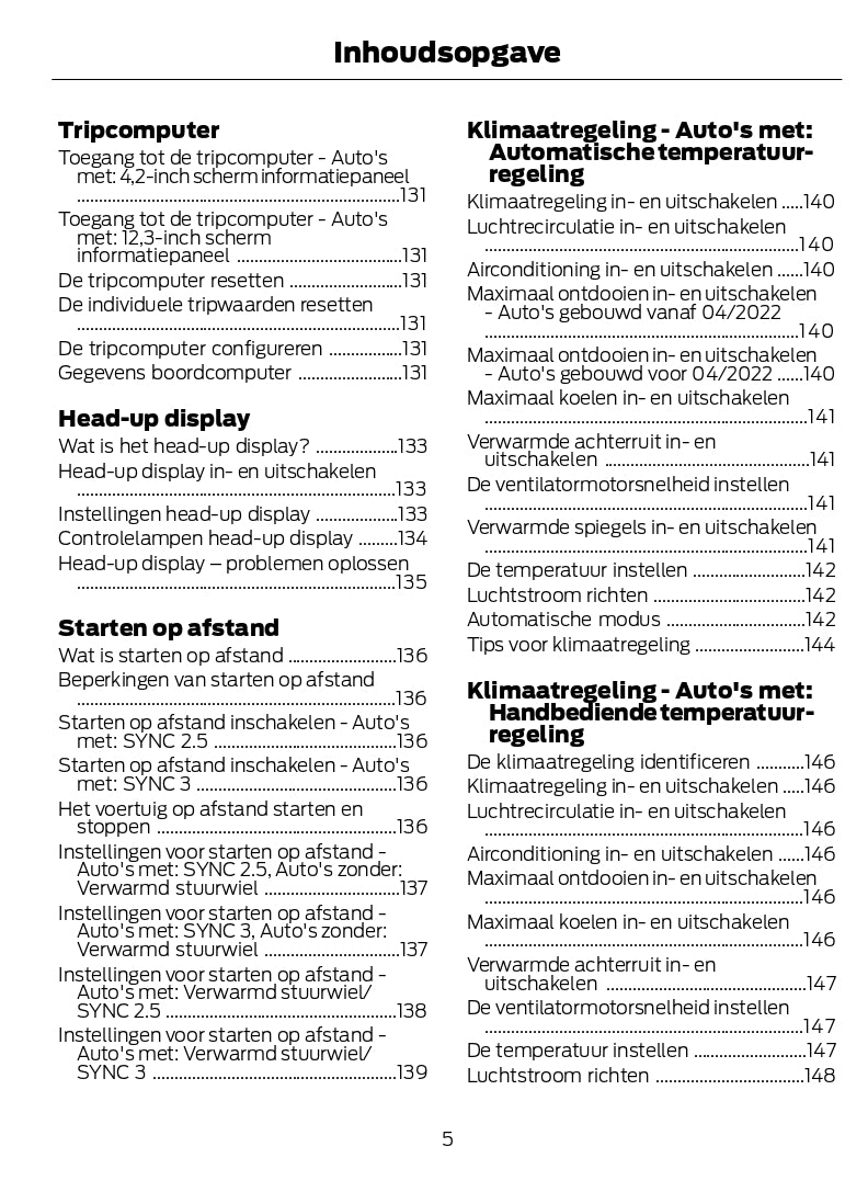 2022-2024 Ford Kuga Owner's Manual | Dutch