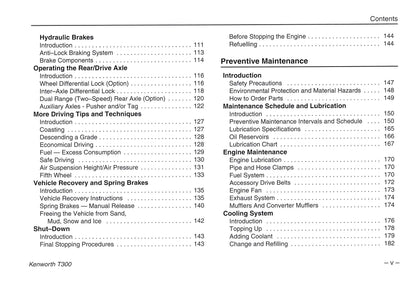 2005 Kenworth T300 Owner's Manual | English