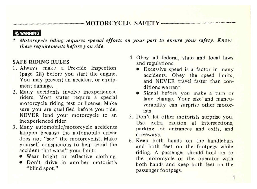 1982 Honda Nighthawk 650 Owner's Manual | English