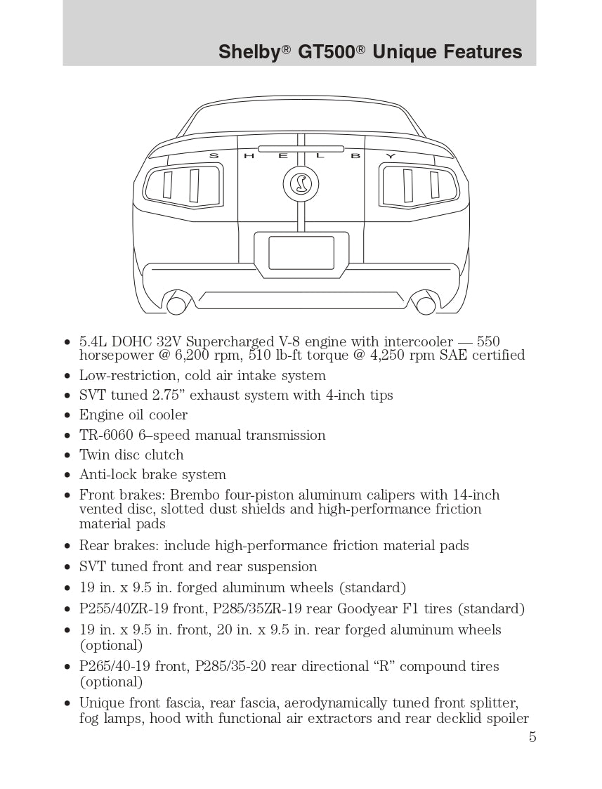 2011 Ford Shelby GT500 Gebruikershandleiding | Engels