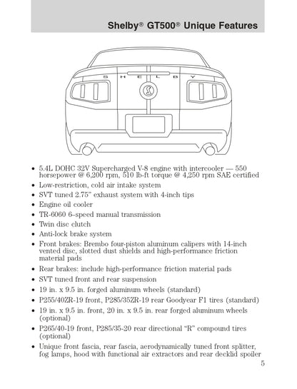 2011 Ford Shelby GT500 Gebruikershandleiding | Engels