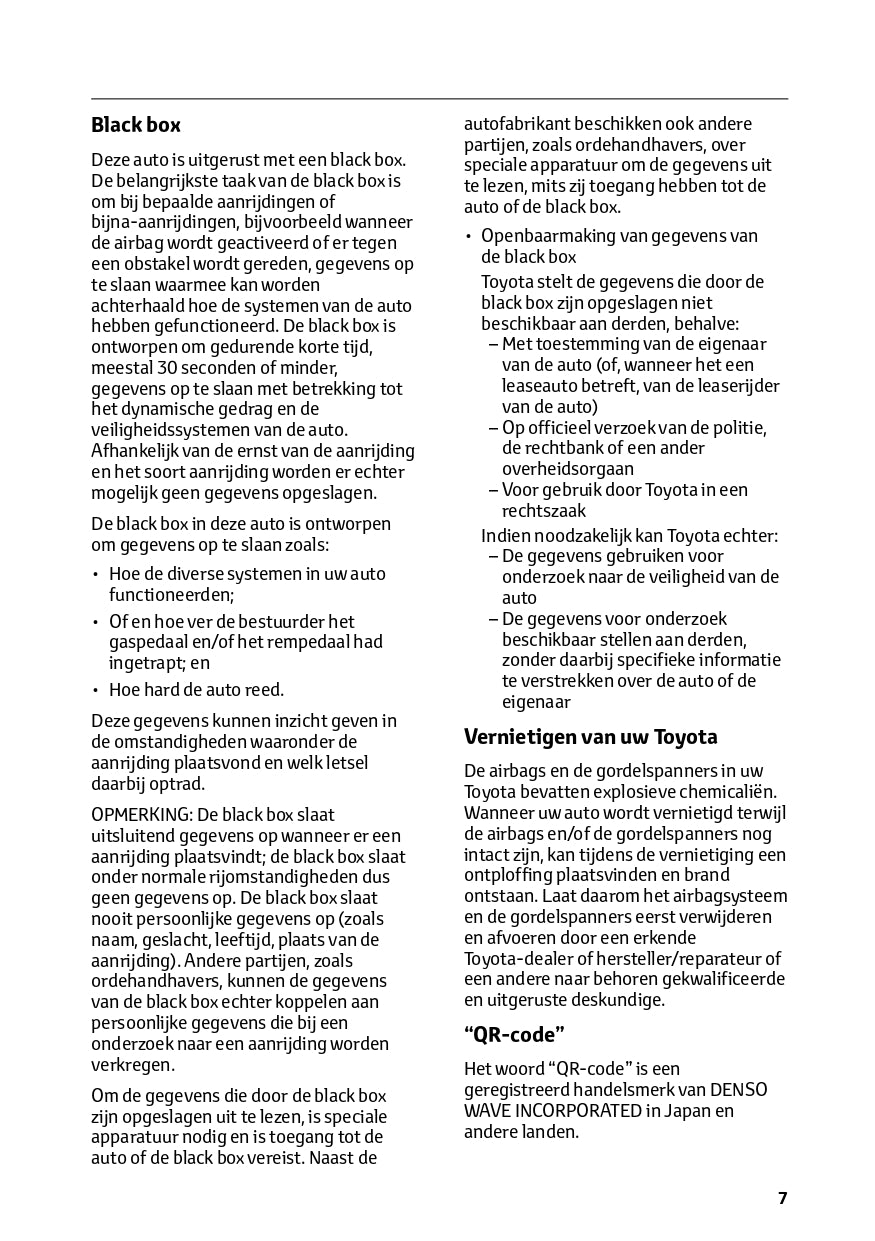 2024 Toyota Yaris Hybrid Owner's Manual | Dutch