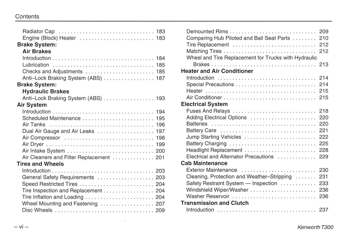 2005 Kenworth T300 Owner's Manual | English