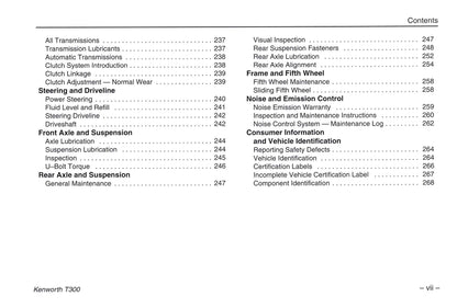 2005 Kenworth T300 Owner's Manual | English