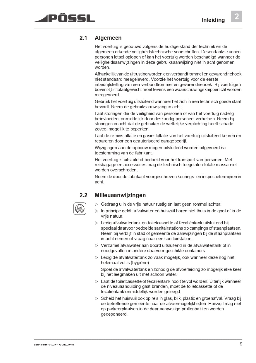 2019-2022 Pössl 2WIN Plus Bedienungsanleitung | Niederländisch