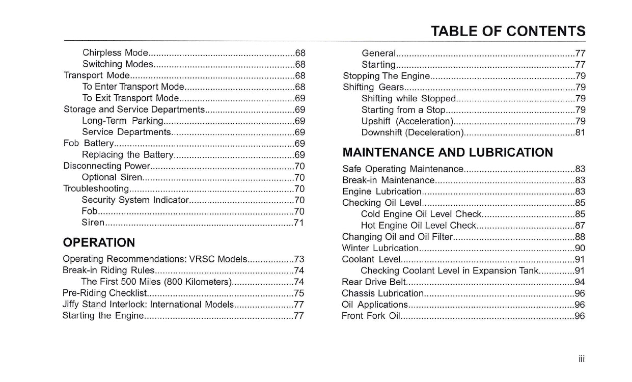 2011 Harley-Davidson VRSC Owner's Manual | English