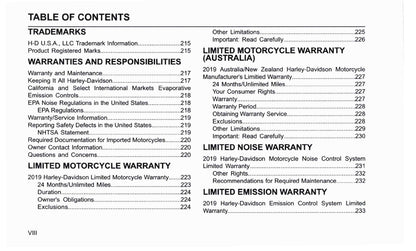 2019 Harley Davidson Touring Owner's Manual | English