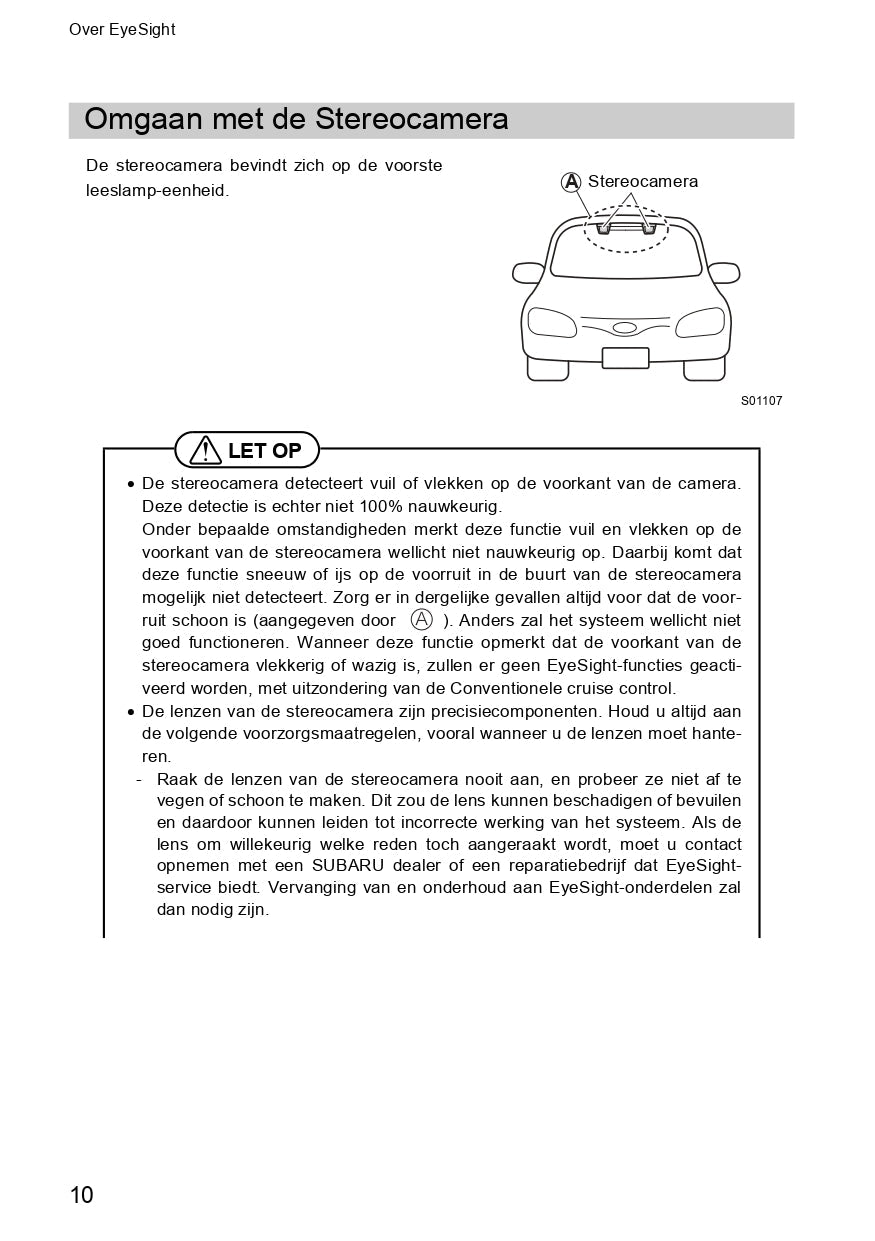 2019 Subaru Outback/Legacy Eyesight Manual | Dutch