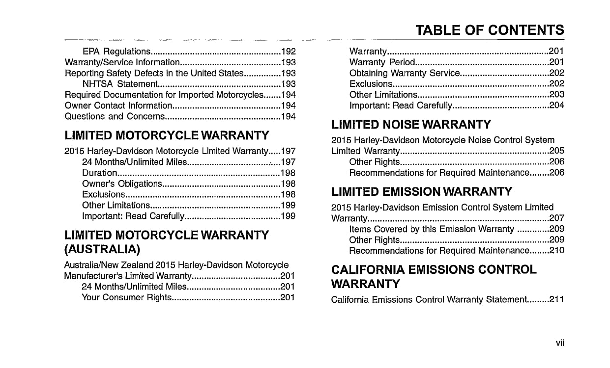 2015 Harley-Davidson Police Models Owner's Manual | English