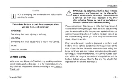 2005 Kenworth T300 Owner's Manual | English