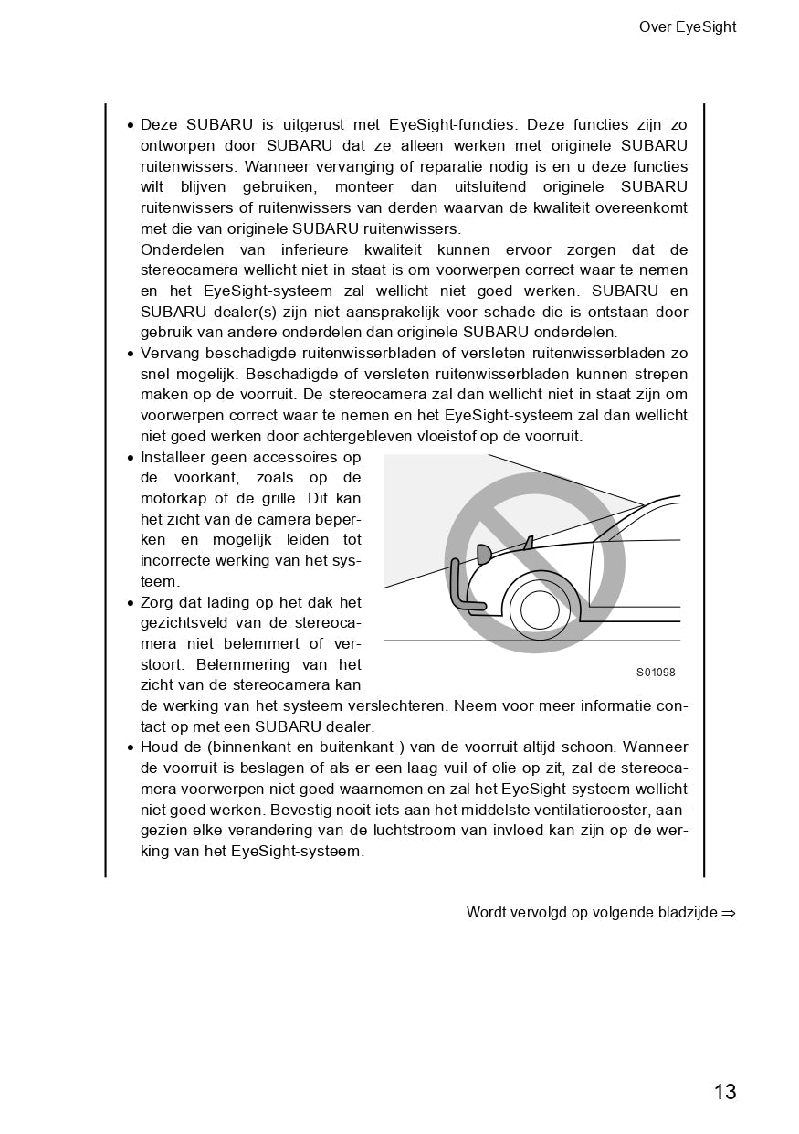 2019 Subaru Outback/Legacy Eyesight Manual | Dutch