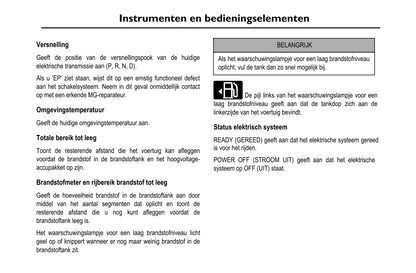 2020-2023 MG Ehs PHEV Gebruikershandleiding | Nederlands