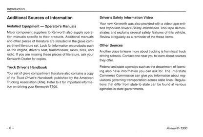 2005 Kenworth T300 Owner's Manual | English