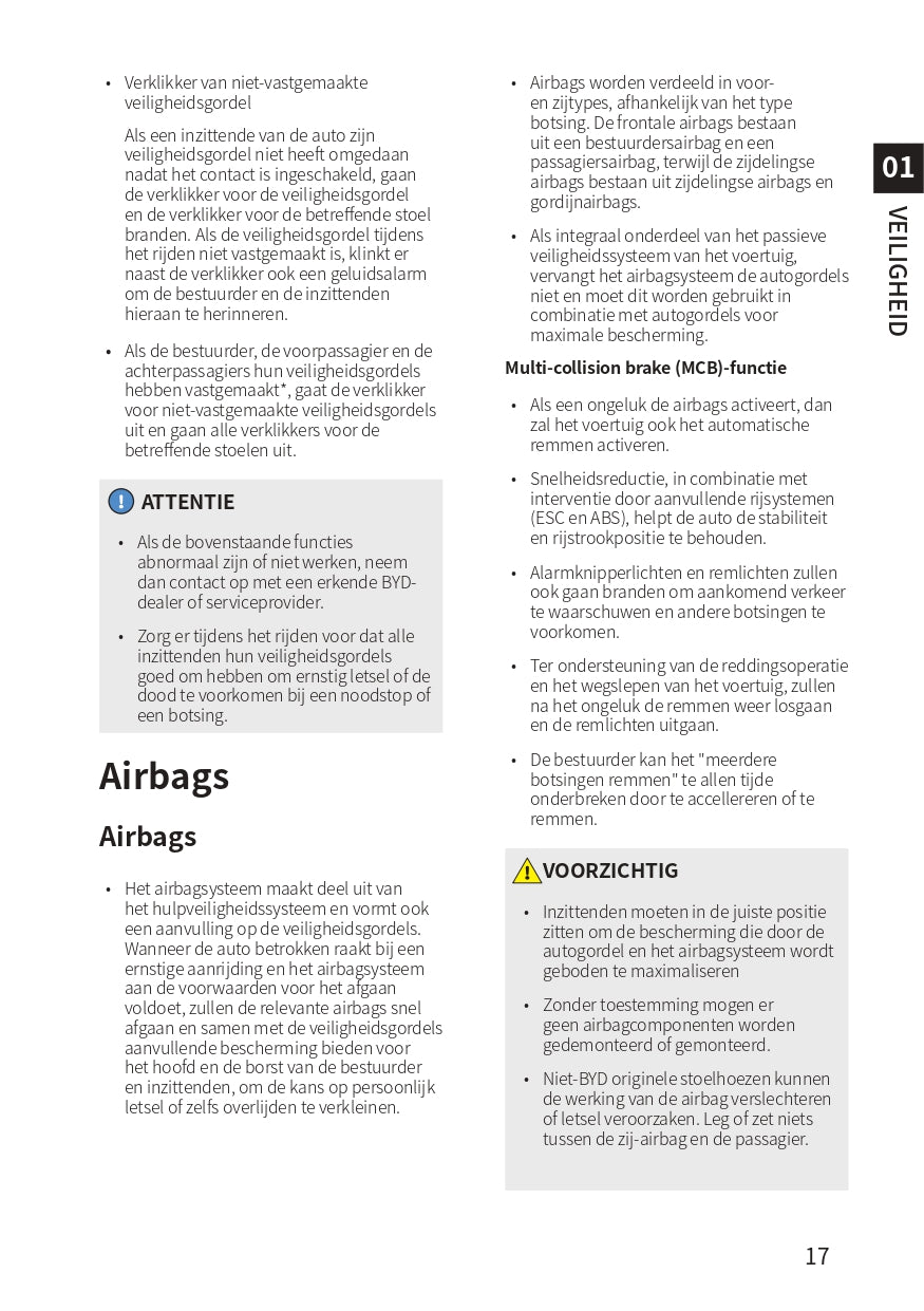 2023-2024 BYD Atto 3 Bedienungsanleitung | Niederländisch