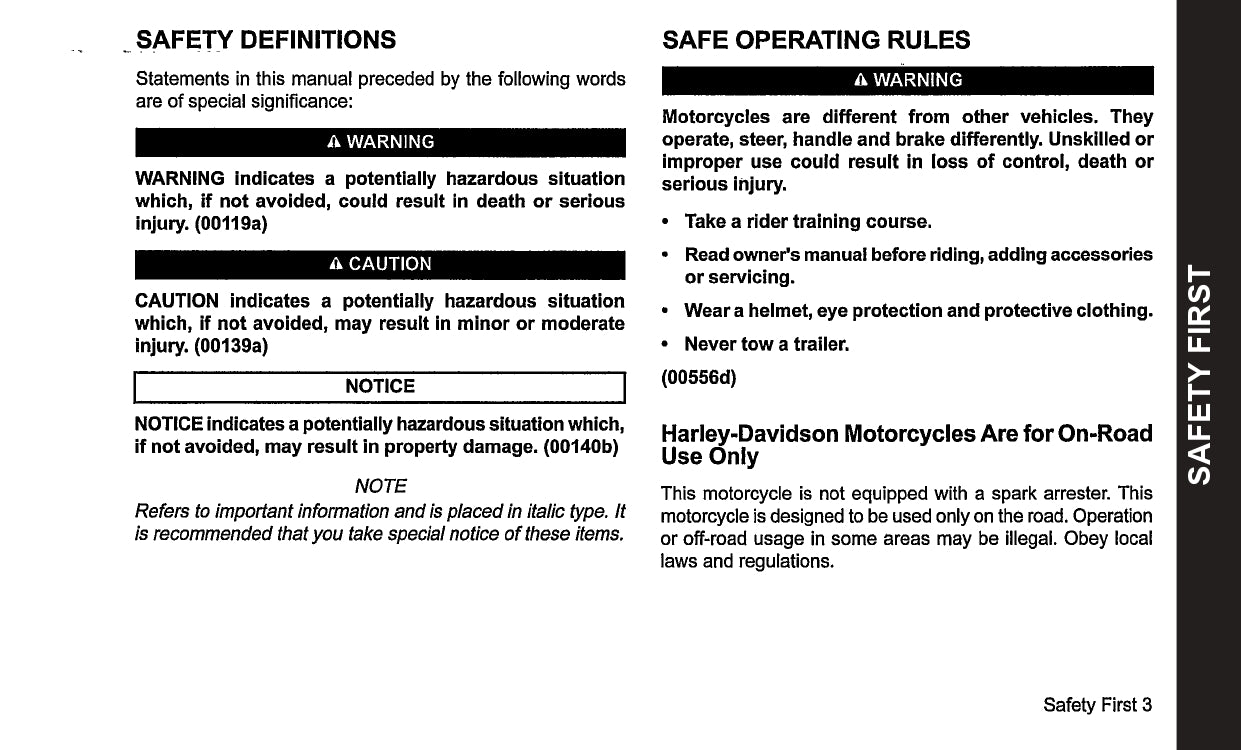 2020 Harley-Davidson Touring Owner's Manual | English