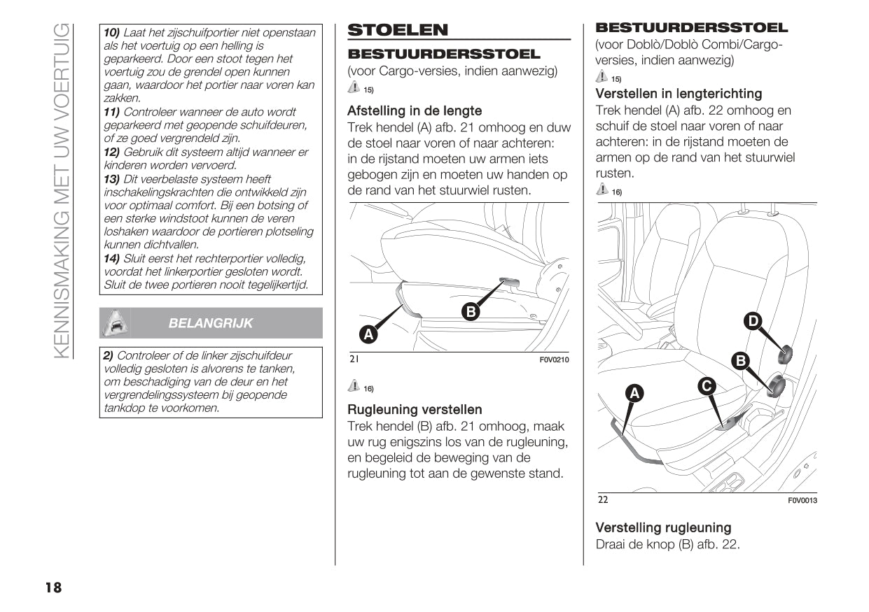 2020 Fiat Doblò Cargo Owner's Manual | Dutch