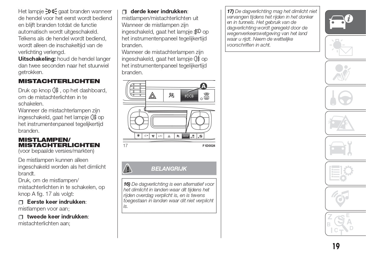 2016 Fiat Panda Owner's Manual | Dutch