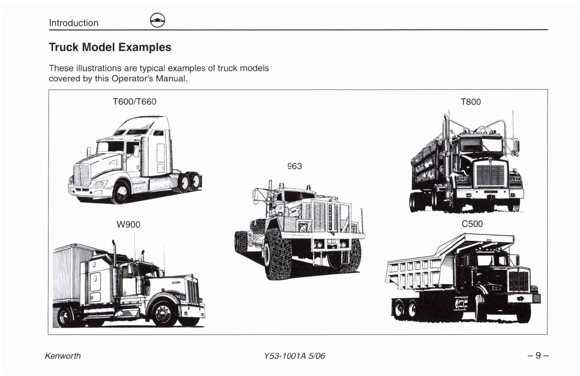 2004-2010 Kenworth W900/T600/T660/T800/C500 Manuel du propriétaire | Anglais