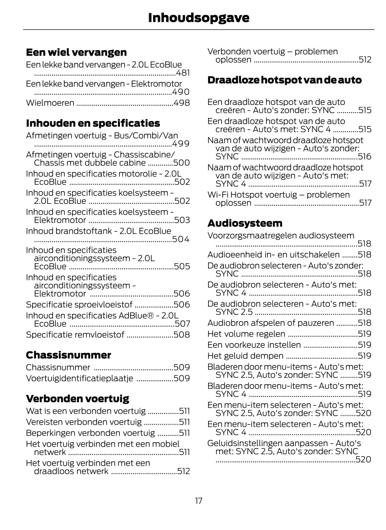 2022-2024 Ford Transit Gebruikershandleiding | Nederlands