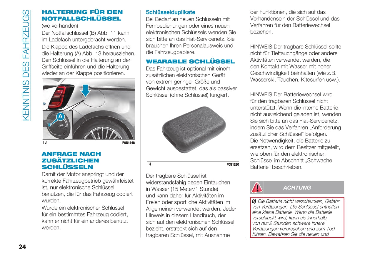 2023 Fiat 500e Owner's Manual | German