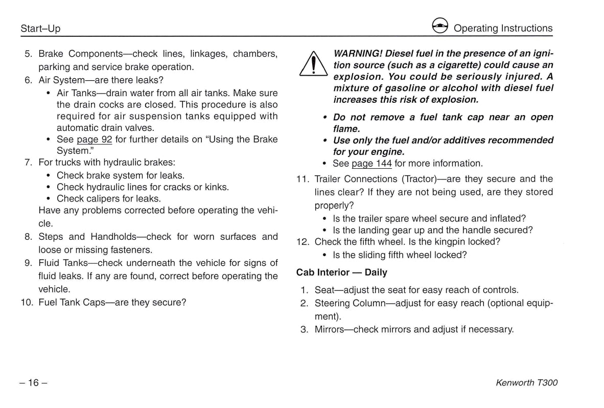 2005 Kenworth T300 Owner's Manual | English