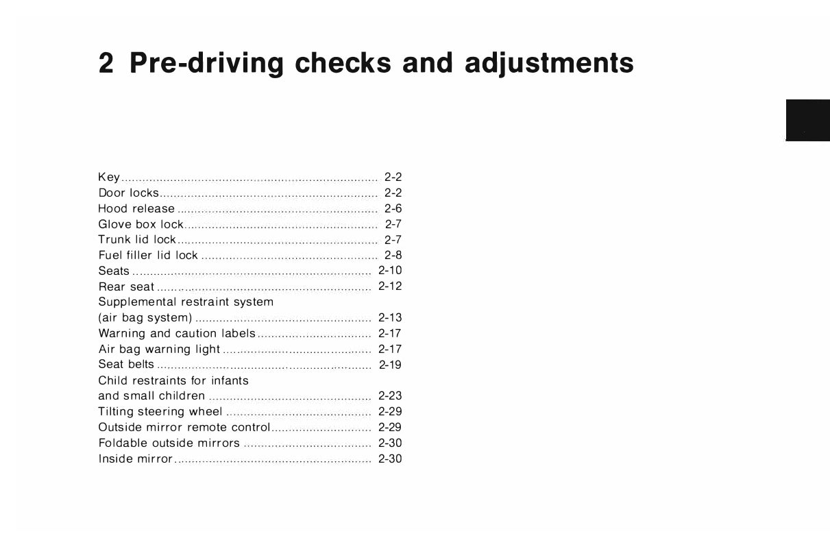 1996 Nissan 240SX Owner's Manual | English