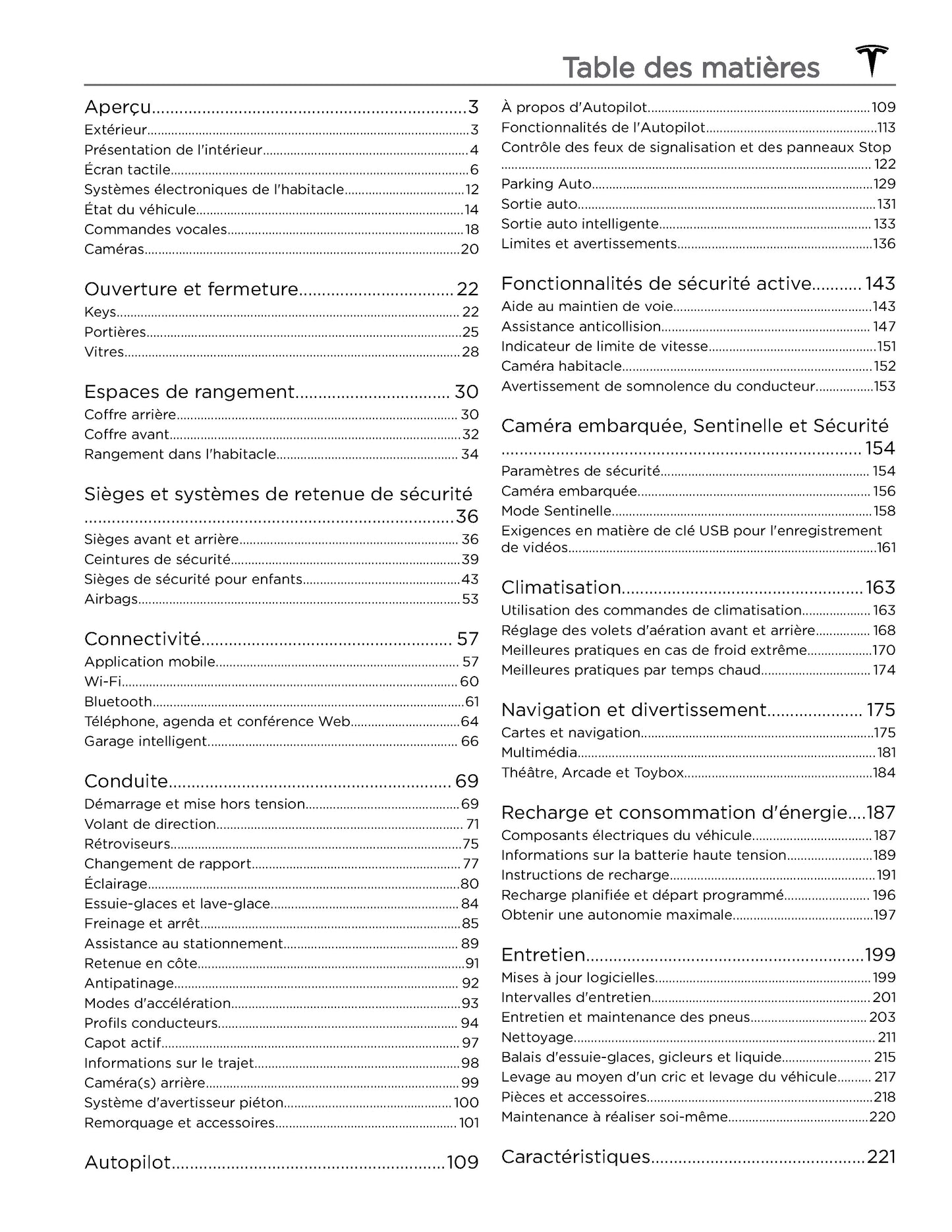 2023-2024 Tesla Model 3 Bedienungsanleitung | Französisch