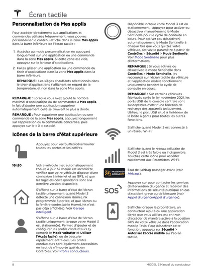 2023-2024 Tesla Model 3 Bedienungsanleitung | Französisch