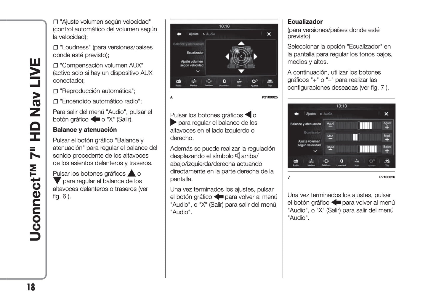 Abarth 595 / 695 Uconnect Radio 7.0 Nav Instrucciones 2016 - 2018