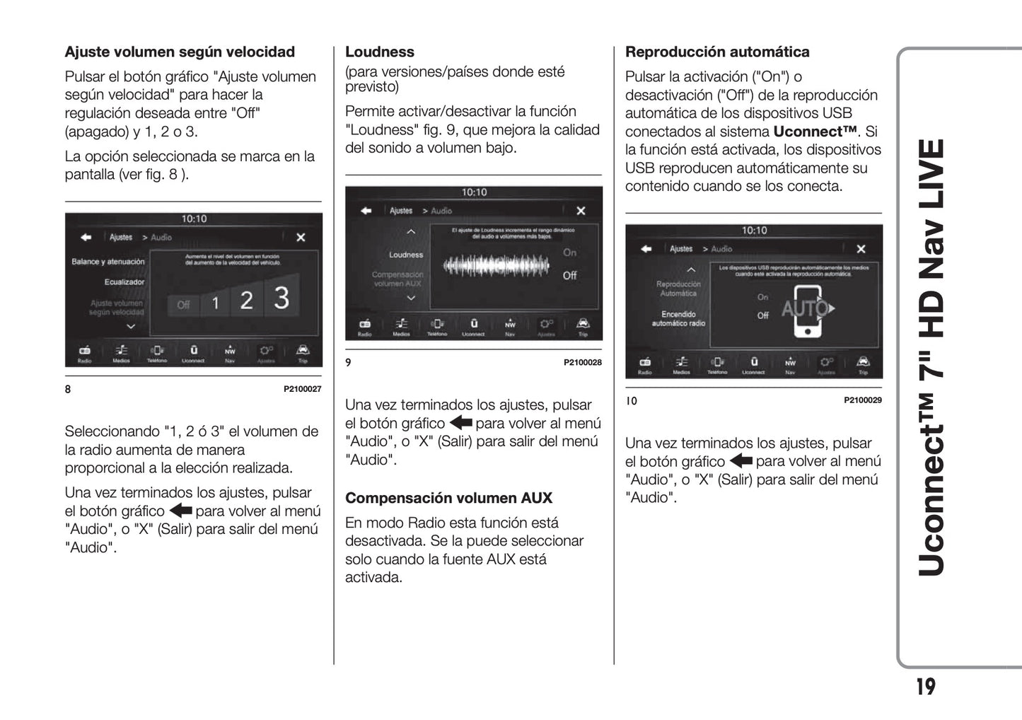 Abarth 595 / 695 Uconnect Radio 7.0 Nav Instrucciones 2016 - 2018