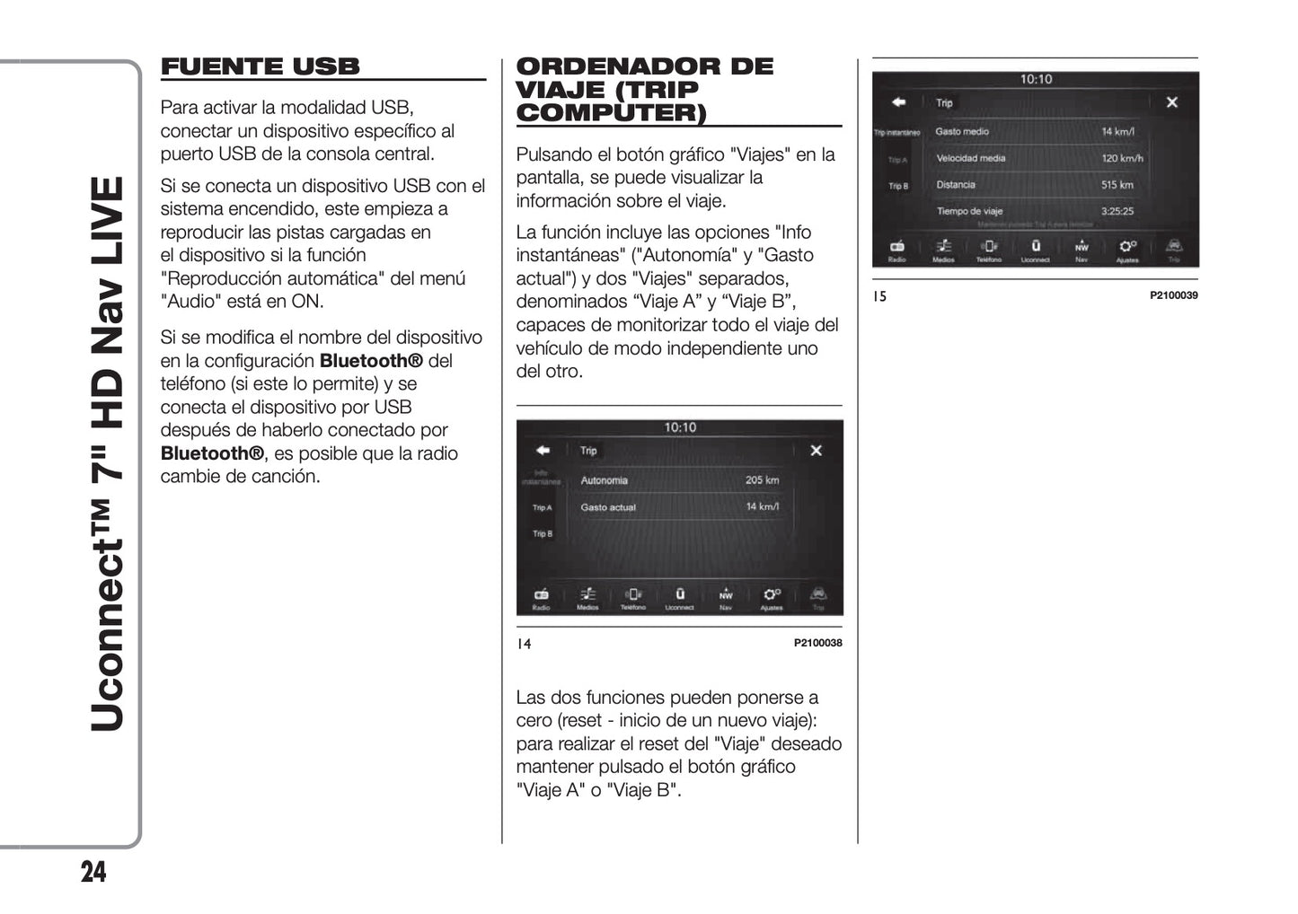 Abarth 595 / 695 Uconnect Radio 7.0 Nav Instrucciones 2016 - 2018