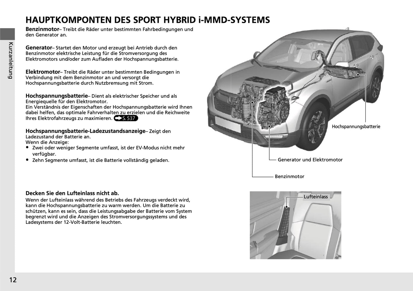 2018-2019 Honda CR-V Hybrid Owner's Manual | German