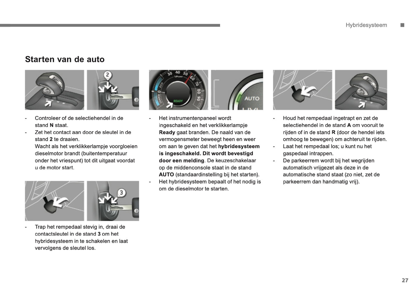 2013-2015 Peugeot 3008 HYbrid4 Manuel du propriétaire | Néerlandais