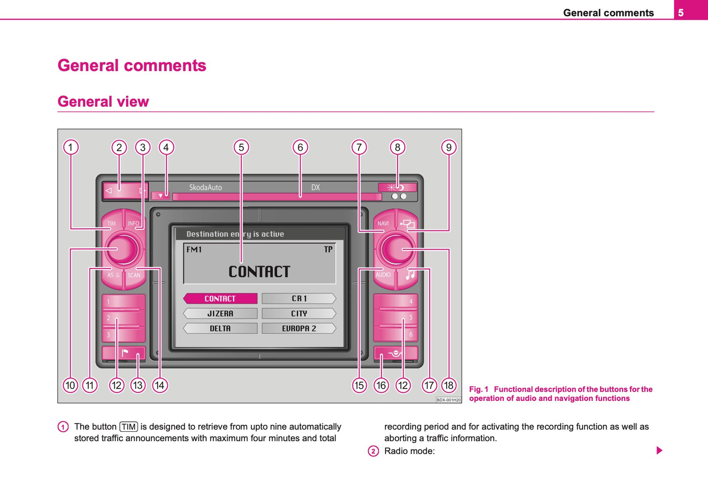 Skoda Radio Navigation DX Owner's Manual 2006